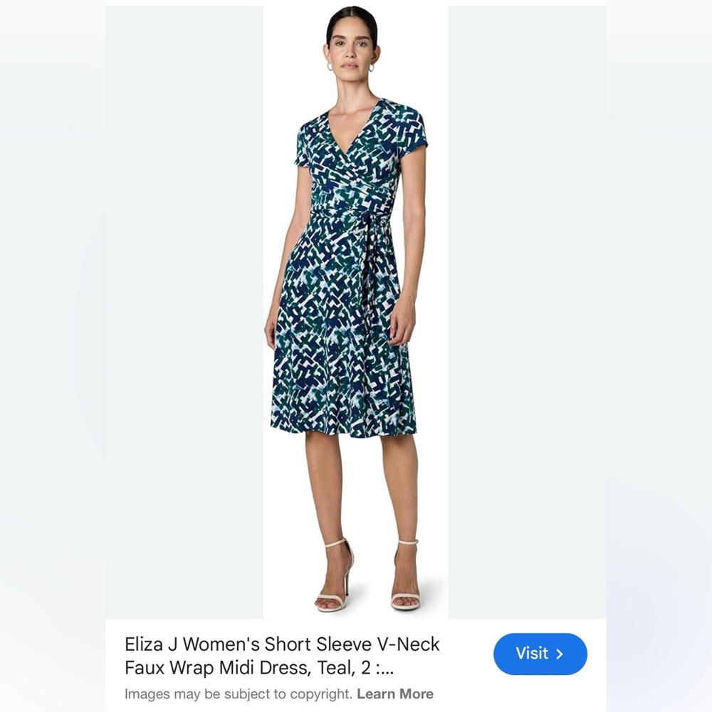 Eliza J Pink Midi Wrap Dress - Picture 4 of 9